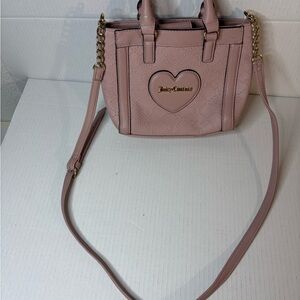 Juicy Couture Light Pink Crossbody Bag with Heart Detail